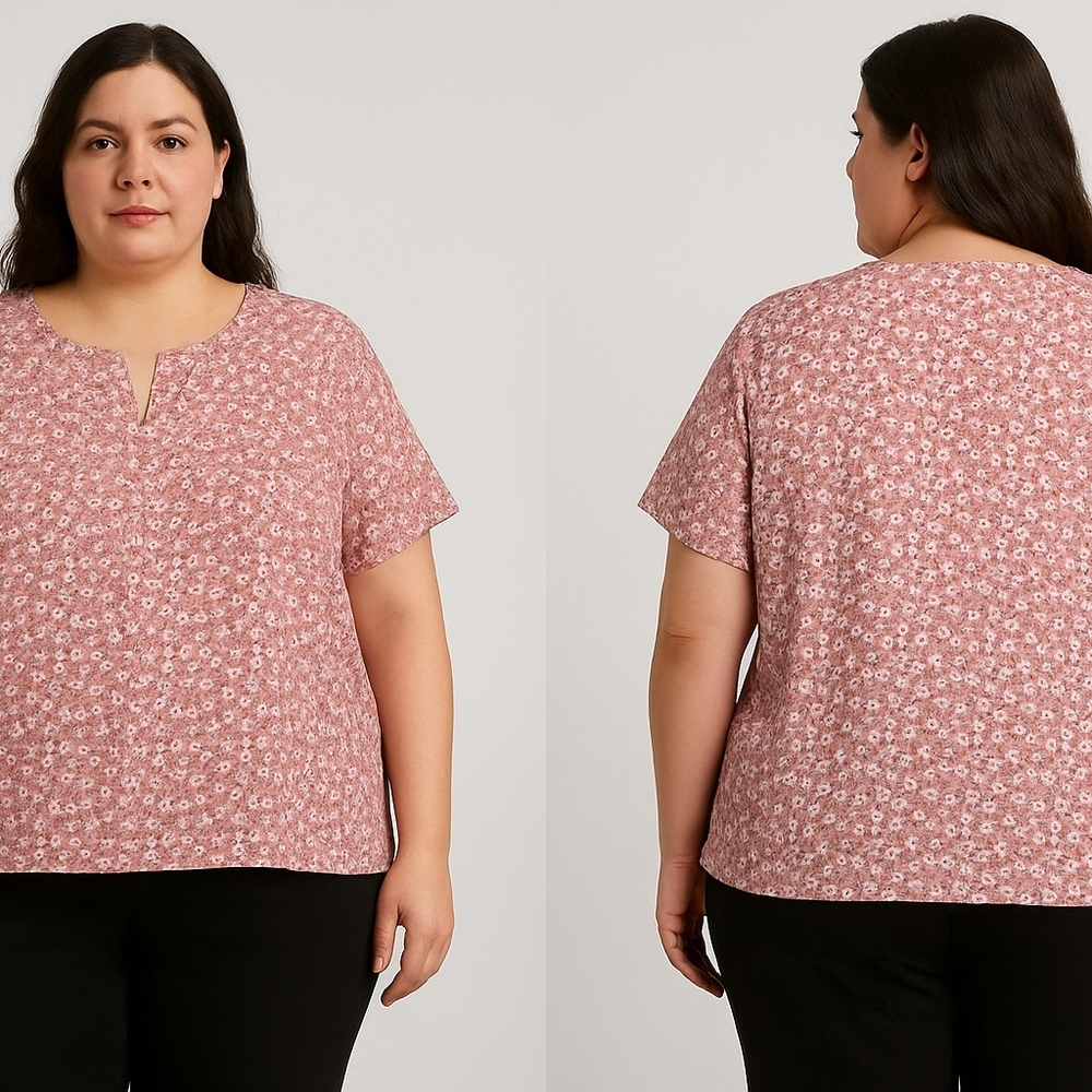 Women’s Plus Size Floral Blouse – 1XL